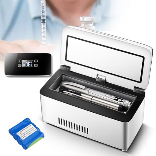 Contenitore refrigerante portatile per insulina, custodia da viaggio per insulina che mantiene il raffreddamento a 2~8℃, batteria da 13600 mAh, mini frigorifero per farmaci a temperatura costante
