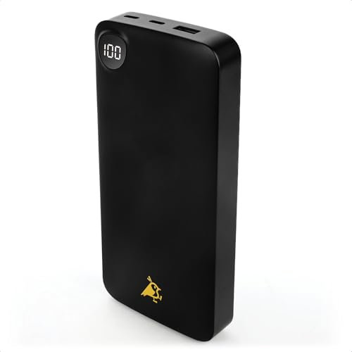 Aqiila Powerbank 20000mAh USB C, 22,5W PD Schnell-Laden QC, PD 3.0, LCD-Display, 2X USB-C, 1x USB-A, 3 Geräte gleichzeitig Laden, Pass-Through, Power Bank inkl. Kabel, plastikfreie Verpackung