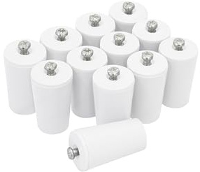 TLDSHOP® - Tappi conici per tapparelle - Tappo finecorsa - Confezione da 12 pezzi (con viti) - 2 misure disponibili (30mm e 40mm) - Disponibili in colore Grigio, Marrone o Bianco: (BIANCO, 30mm)