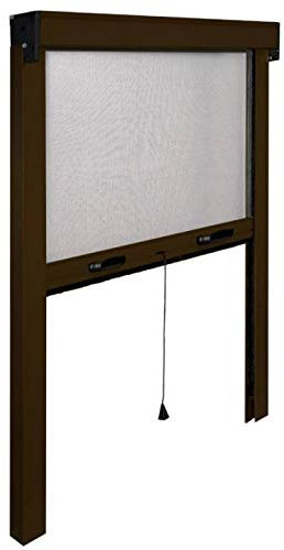 ZANZARIERA A RULLO IN KIT 100X160H VERTICALE X FINESTRE MARRONE riducibile