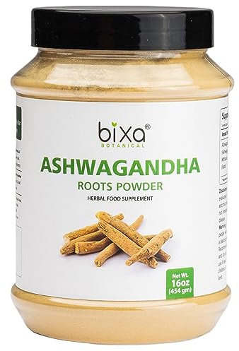 bixa BOTANICAL Ashwagandha Root Powder (Withania Somnifera Root) | 16 Oz / 1 Pound | Indian Ginseng- Best Re-Energizer & Immunity Booster | Herbal Supplement.