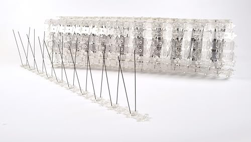 10 Meter Vogelabwehr, Taubenabwehr/ 2-reihig/ 20 Elemente a 50 cm/Taubenspikes aus Edelstahl auf UV-geschützter Polycarbonatleiste