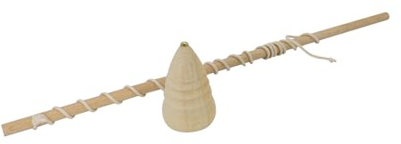 GICO Peitschenkreisel aus Holz in diversen Farben, Peitsche mit Schnur und Kreisel - Qualität Made in EU – 6445 (Natur)