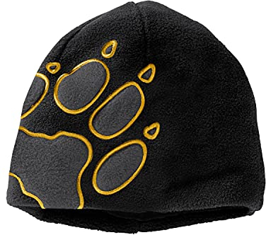 Jack Wolfskin Unisex Kinder Front pote hat børn Kinder FleeceMütze, Schwarz, 49-50 EU
