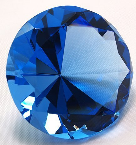 Zoogamo 60 mm (2 tum) mörkblå diamantformad glaskristall pappersvikt – hemkontordekor och bröllopsgåvor bordsuppsatser dekoration med presentask