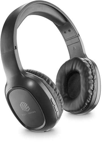Music Sound | HEADBAND Bluetooth Basic | Cuffie on Ear Bluetooth con Archetto Estendibile - PlayTime 14h - Colore Nero