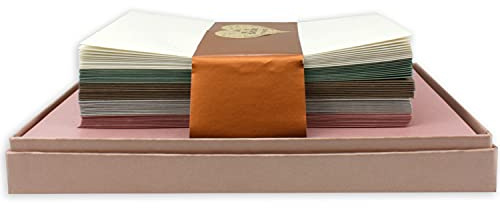 50x Farbige Karten blanko mit passendem Umschlag und Einlegeblätter in Creme in DIN A6/ DIN C6 - Harmonie-Farben in Pastelltönen ideal für Einladungen und Geschenke