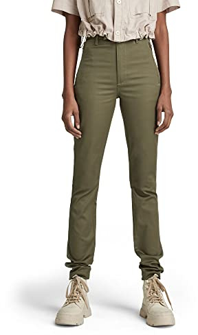 G-STAR Weld High Skinny Chino-byxor för kvinnor, Grön (skugga oliv D19141-c105-b230), 28W x 30L
