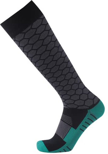 SuMade Waterproof Rain Boot Socks for Kids Youth Summer Breathable Knee High Cushioned Moisture Wicking Cycling Hiking Kayaking Fishing Socks 1 Pair (Black&Green, X-Small)