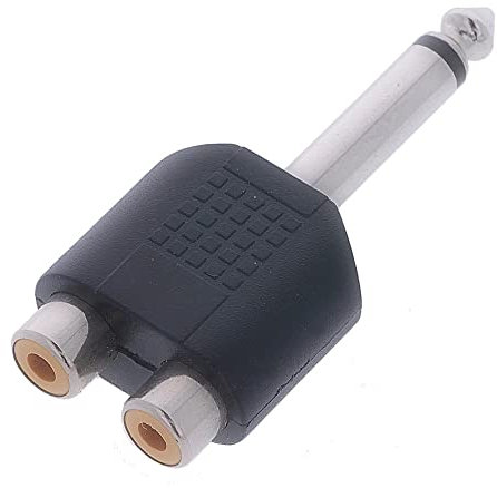 Adaptador Jack 6,3 Macho Doble RCA Hembra Sonido Audio Mono
