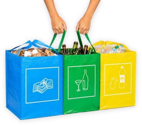 Bolsas Reciclaje Basura 40L | Cubos de Basura de Reciclaje 3 Compartimentos