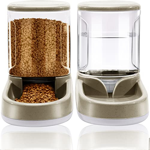 Distributeur d'eau 2 en 1 pour Animaux de Compagnie et Distributeur Automatique de Nourriture pour Chiens et Chats de Petite et Moyenne Taille, 3,8 L