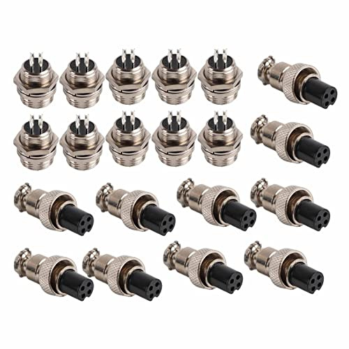 Presa Aviazione Set 10 Pezzi, GX12 4 Pin Femmina Spina Aviazione Connettore Filo Maschio Aviazione Connettore Spina Aviazione, per Comunicazione Audio Video