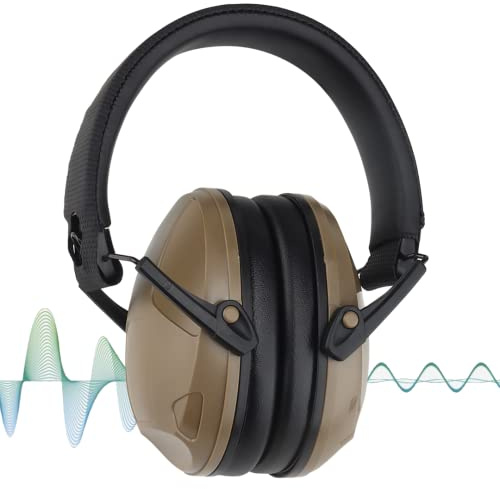 SIANKO Rear Hanging/Head-mounted Tactical Noise Reduction Headset,Hearing Protection Earmuffs Sound Suppression Earphone,for Shooting Hunting Work (A-Tan)