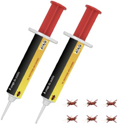 ATAQ - Pack de 2 Gel Appât 10g Anti Cafards Puissant Professionnelle - Blattes - Insecticide - Éradicateur Efficace - Élimine Rapidement les Cafards – Formule professionnelle - résultat rapide