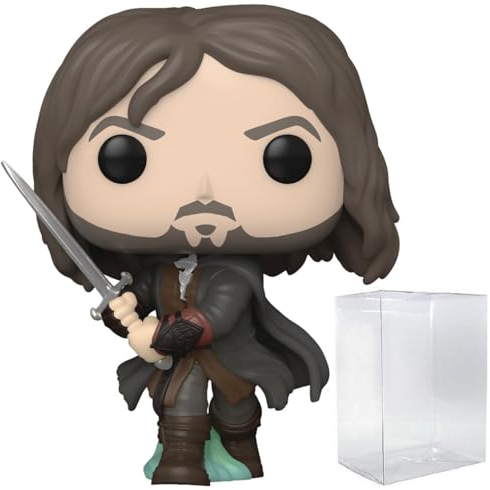 POP Lord of The Rings - Aragorn (Army of The Dead) Glow-in-The-Dark Specialty Series Exclusive Funko Vinyl Figure (Bundled with Compatible Box Protector Case), Multicolor, 3.75 inches, (STL268911)