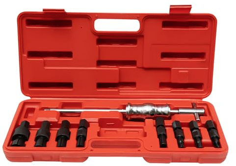 WOQLIBE Innenlager Abzieher 9 TLG Lagerabzieher Radlager Abzieher Set Blind Kugellager Abzieher Entferner Schiebehammer Innenbausatz 8-32mm