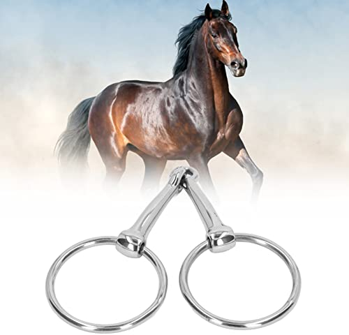 Topyond Morso per Bocca di Cavallo Anello Allentato in Acciaio Inossidabile 125 Mm Filetto Anti-morso con Anello Tondo Design a Forma di Uovo Ideale per Briglia di Cavallo Accessorio per Monta Western