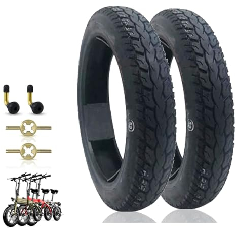 BaiWon 2er-Pack 14 Zoll Reifen 14 Zoll 14x2,125 Tubeless Reifen, Outdoor Radfahren Ersatzreifen, Gummi Elektrofahrrad Reifen für Elektrofahrrad Elektrofahrzeug, 14 Zoll Tubeless Reifen, 45PSI