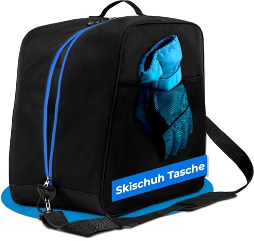 STYNGARD Cortina Sac à Chaussures de Ski avec Espace pour Accessoires [38 l] – Sac pour Chaussures de Ski avec Sac à Chaussures – Modèle Cortina (Noir-Bleu)
