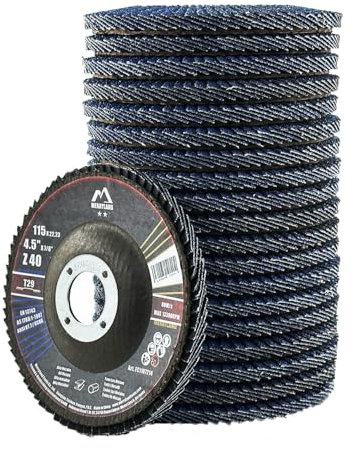 Merryland Flap Disc 115 Metal for Angle Grinder, 115mm 40 Grit T29 Flap Wheel 20 Pieces, Blue Zirconium Corundum INOX Stainless Steel Iron Universal 4.5 inch, Craft-Line FC1107214-20