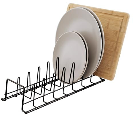 simplywire – Plate/Baking Tray/Pan Lid Rack – Kitchen Cupboard Storage Organiser - Black