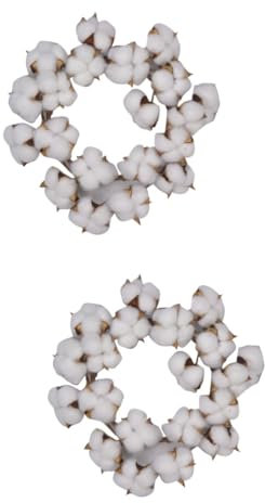 MERRYHAPY 2pcs Dried Cotton Flower Wreath Hanging Garland for Home Decoration Elegant Wall Door and Window for Weddings and Special Occasions