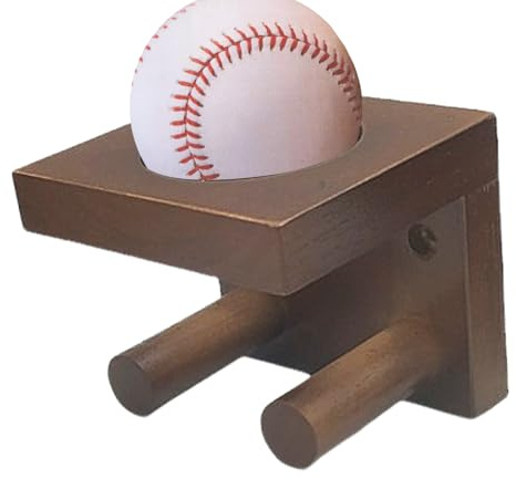 Baseballschlägerhalter aus Holz, Baseballschläger- und Ballständer | Baseballschläger-Organizer und Softball Organizer aus Holz - Robuste Wandhalterung für Baseballschläger, Wandhalter für
