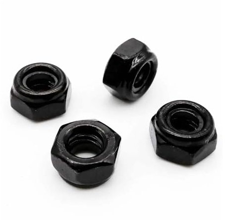 2/5/25pcs M2 M2.5 M3 M4 M5 M6 M8 M10 M12 M16 304 Stainless Steel Black Hex Insert Lock Nut Self-Locking Nut Locknut CZAOINCU(Black Carbon Steel,M2.5 25pcs)