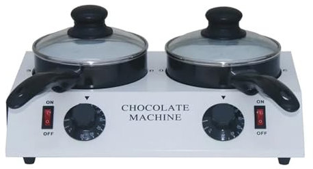 SOFTTO Máquina de fusión Olla eléctrica Doble for derretir Chocolate, máquina de Chocolate, Calentador, sartén Fuentes de Chocolate