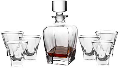 Ensemble de carafe à whisky 7 pièces, carafe à whisky en cristal, ensemble carafe et verre, ensembles de carafe à whisky pour hommes, liqueur, verres Ensemble de carafe à whisky verres (Couleur : S)