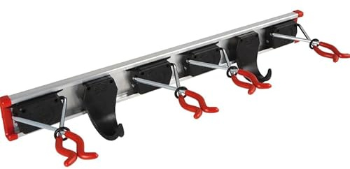 Alu-Gerätehalterschiene mit 4 Haltern und 2 Haken 500 mm