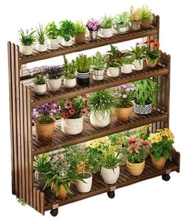 Estanteria para Plantas de Madera, Estanteria Macetas de 3- Niveles Mueble Plantas Vintage Soporte Plantas Interior Exterior Silla de Flores para Muchos Tipos de Plantas Balcón (Color:,Size:95X42X140