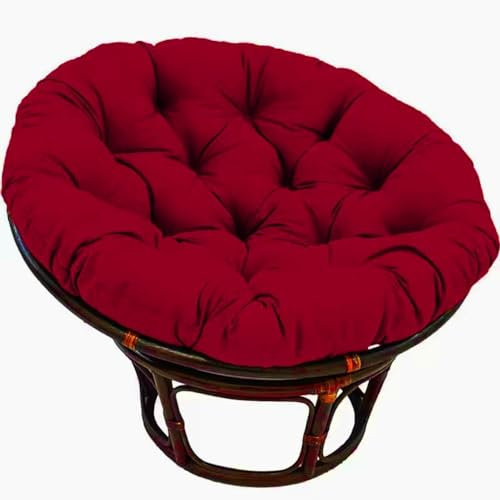 Stuhlkissen für den Außenbereich, Rattan, drehbar, Schaukeln, Hängestühle, dick, bequem, für drinnen und draußen, 70 x 70 cm, Rot