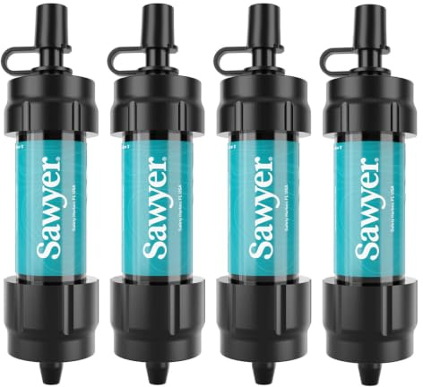 Sawyer Produits SP3404 Mini système de filtration d'eau, filtre et piston de nettoyage uniquement, lot de 4, bleu sarcelle