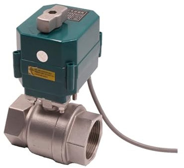 Elektrischer 1-1/4-Zoll-Kugelhahn aus Edelstahl mit vollem Durchgang und hohem Drehmoment, 2/3-Leiter-Antrieb mit manuellem Schalter, 220 V(DC12V_CR01)