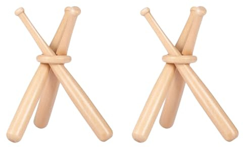 BLMHTWO 6 Stück Baseball Display Ständer Holz Baseball Ständer Besteht aus 3 Mini Baseballschläger und Holzkreisen für Kinder Geburtstagsgeschenke Schreibtischdekoration DIY Bastelprojekte