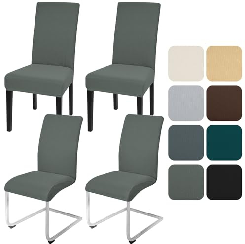 Alishomtll Stuhlhussen 4er Set Stretch Stuhlbezug für Schwingstühle Universal Esszimmerstühle Bezug Waschbar Abnehmbar Stühle Schutz für Küche Bankett Hochzeit Hotel Restaurant (Grau, 4pcs)