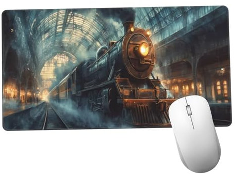 Azul Alfombrilla Ratón 1400x600x3mm Alfombrilla Raton XXL Grande con Base de Goma Antideslizante, Lavable, Accesorios Gaming Tren, Ordenador Gamer Regalos, Mouse Pad Gaming Mejora La Velocida Y318