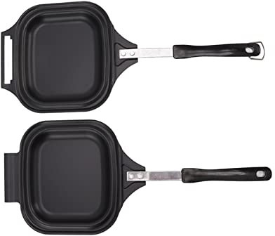 Pannake Padella, Padella per Pancake per Piano Cottura con Anche i Ferro a Doppia Faccia a Doppio Lato Riscaldante Sartén Para per Frotte per Omelette, Pancetta, Hamburger, Pancake