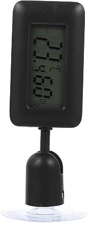 ROMISBABA Termometro Digitale Per Rettili Display Grande Design Rotante 360° e Ventosa Misuratore Di Temperatura e Umidità Per Terrari Forniture Per Serbatoio Rettili Sicuro e Pratico Per Appassionati