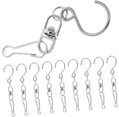 PartyKindom 10pcs Zinc Alloy Rotating Wind Chime Hanger Hooks for Outdoor Garden Patio Swivel Hooks for Hanging Wind Spinners Windsocks Crystal Pendants and Decorative Lights