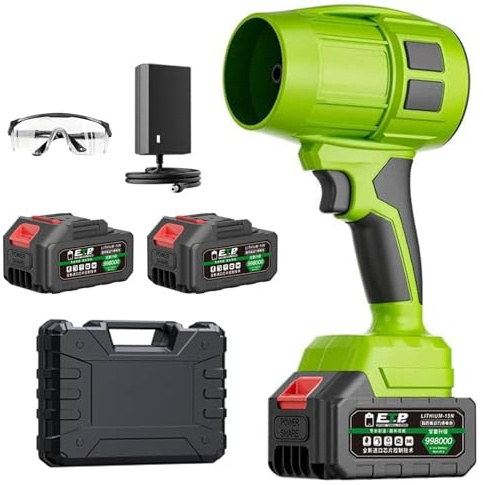 Seese Pro - Souffleur Électrique sans Fil Ultra Léger et Puissant, 180 000 RPM, Batterie Rechargeable, Nettoyeur Portable pour Jardin, Pelouse et Patio (1 Pc + 2 Pc * Batterie)