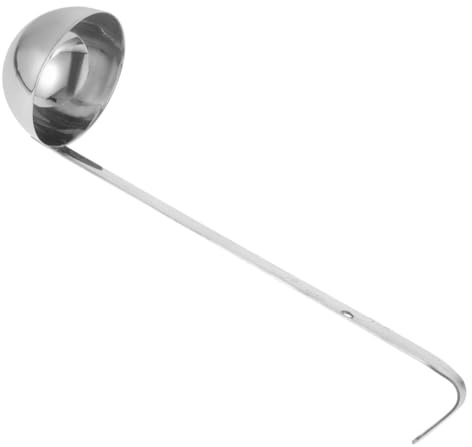 DECOMELODY Cuchara Medidora De Acero Inoxidable Con Asa Larga Utensilio De Cocina Para Servir Sopas y Guisos Restaurantes y Casa Control De Porciones
