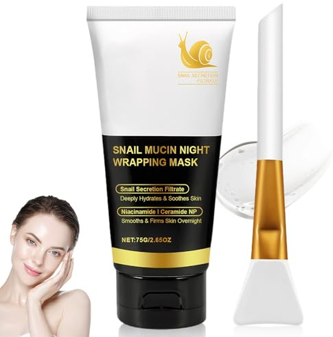 Kollagen Schlafmaske 75g Mit Pinsel, Korean Skincare Nachtpflege Maske Gesicht Für Tiefe Feuchtigkeit & Elastizität, Peel Off Maske Gesicht Collagen Night Wrapping Für Glatte Haut