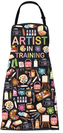 ENSIANTH Schürze für Künstler, Maler, Künstler, mit Taschen, Malerschürze, Geschenk, Kunstliebhaber, Geschenke für Kunstlehrer, Studenten