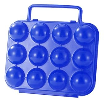 Gettimore Boîte de rangement en plastique pour 12 œufs - Pour camping et pique-nique - Avec couvercle sécurisé - Poignée portable - 20 x 19,5 x 7 cm