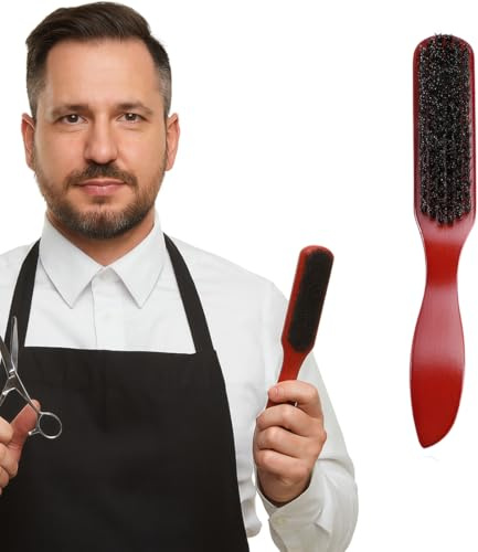 EJRUP 1 Pcs Cepillos de Cerdas de Jabalí,Cepillo Pelo Con Mango de Madera,Peine de Salón para Moño,Cepillo Pelo Antitirones,para Peinar el Cabello y la Barba