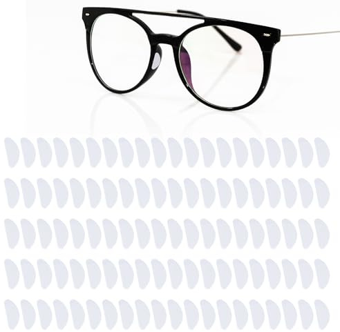 Fukaisu 50 Paar Brillen Nasenpads aus Silikon, 1,9cm Rutschfeste Transparente Pads Weiche Selbstklebende Ersatz Nasenkissen für Brillen und Sonnenbrillen