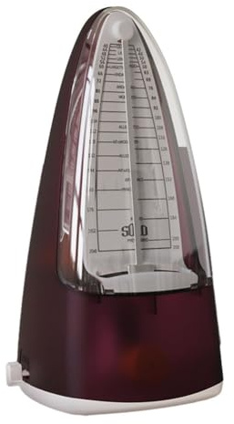 Gettimore Mechanisches Vintage Tower Metronom 40-208 BPM für Gitarre, Bass, Klavier, Violine, federgetriebenes Design mit verstellbarem Takt und Staubschutz, J